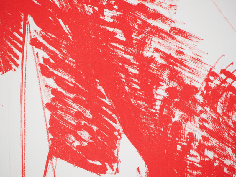 Bernard LORJOU : Bal des fols en rouge, Lithographie originale