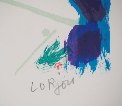 Bernard LORJOU : Visage, Lithographie originale signée
