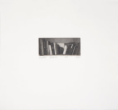 Naftali RAKUZIN : Rangement de livres (N3), Gravure originale signée