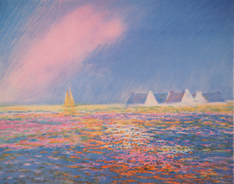 BT Claude MANOUKIAN: Water Lily Bay, Original signed lithograph