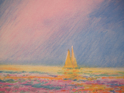 BT Claude MANOUKIAN: Water Lily Bay, Original signed lithograph