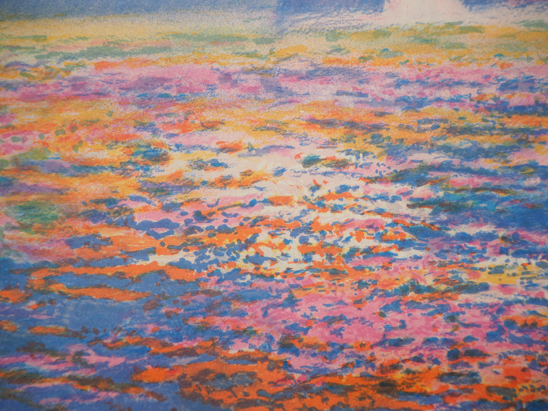 BT Claude MANOUKIAN: Water Lily Bay, Original signed lithograph