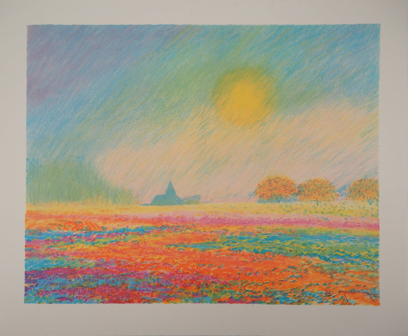 BT Claude MANOUKIAN: Water Lily Bay, Original signed lithograph