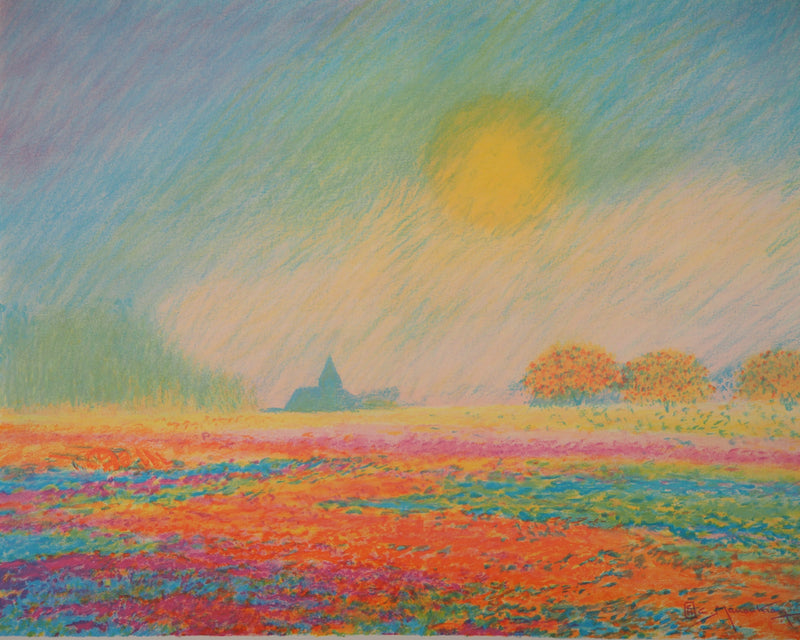 BT Claude MANOUKIAN: Water Lily Bay, Original signed lithograph