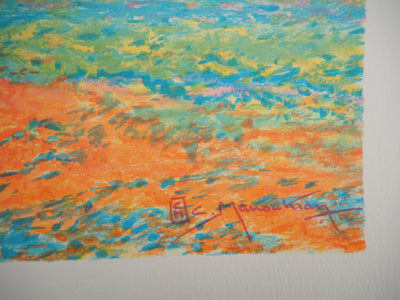BT Claude MANOUKIAN: Water Lily Bay, Original signed lithograph