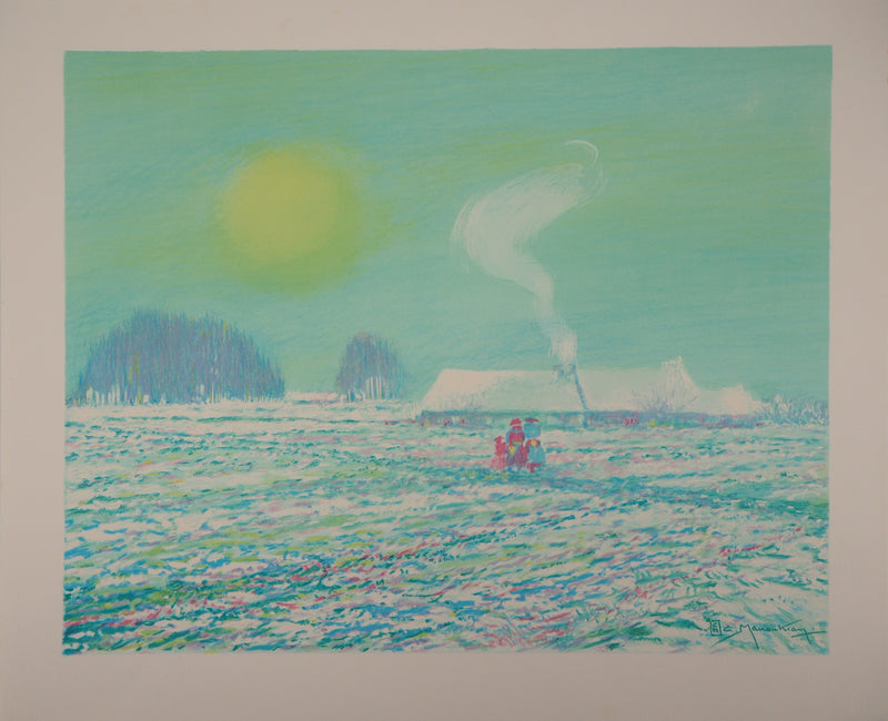 BT Claude MANOUKIAN: Water Lily Bay, Original signed lithograph