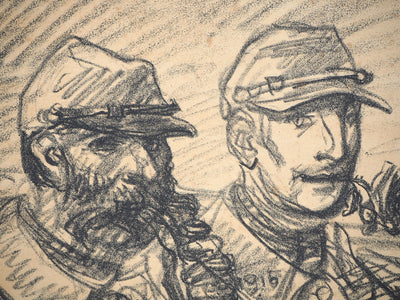 Théophile Alexandre STEINLEN : Officiers à la pipe et à la rose, Lithographie originale signée