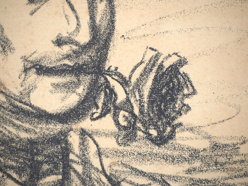 Théophile Alexandre STEINLEN : Officiers à la pipe et à la rose, Lithographie originale signée