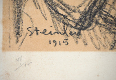 Théophile Alexandre STEINLEN : Officiers à la pipe et à la rose, Lithographie originale signée
