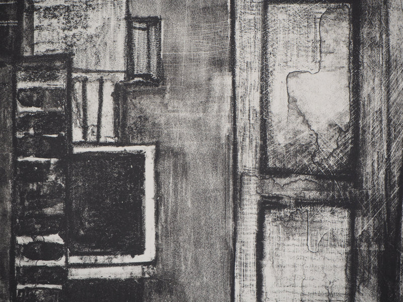 André MINAUX : Le grenier, Lithographie originale signée