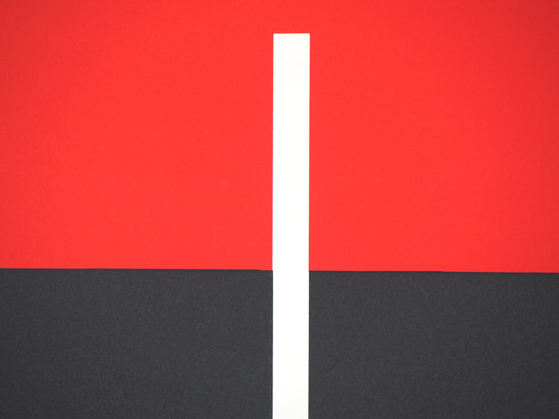 Françoise MOSSER-CARDON : Composition noire et rouge, Lithographie originale signée