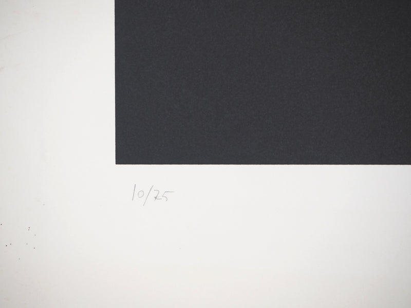 Françoise MOSSER-CARDON : Composition noire et rouge, Lithographie originale signée