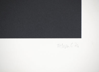 Françoise MOSSER-CARDON : Composition noire et rouge, Lithographie originale signée