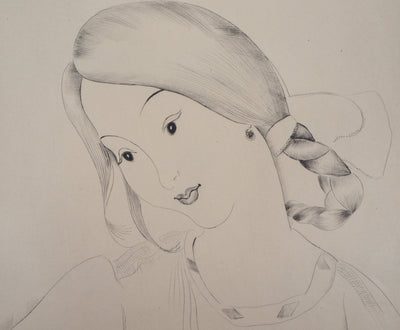 Mily POSSOZ : Tête de fillette, Gravure originale signée