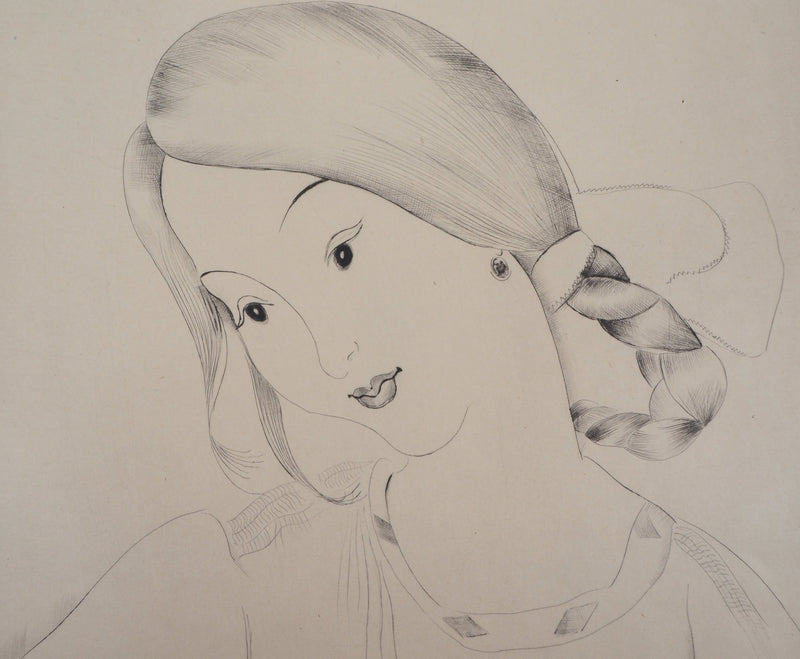 Mily POSSOZ : Tête de fillette, Gravure originale signée