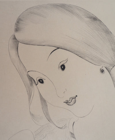 Mily POSSOZ : Tête de fillette, Gravure originale signée