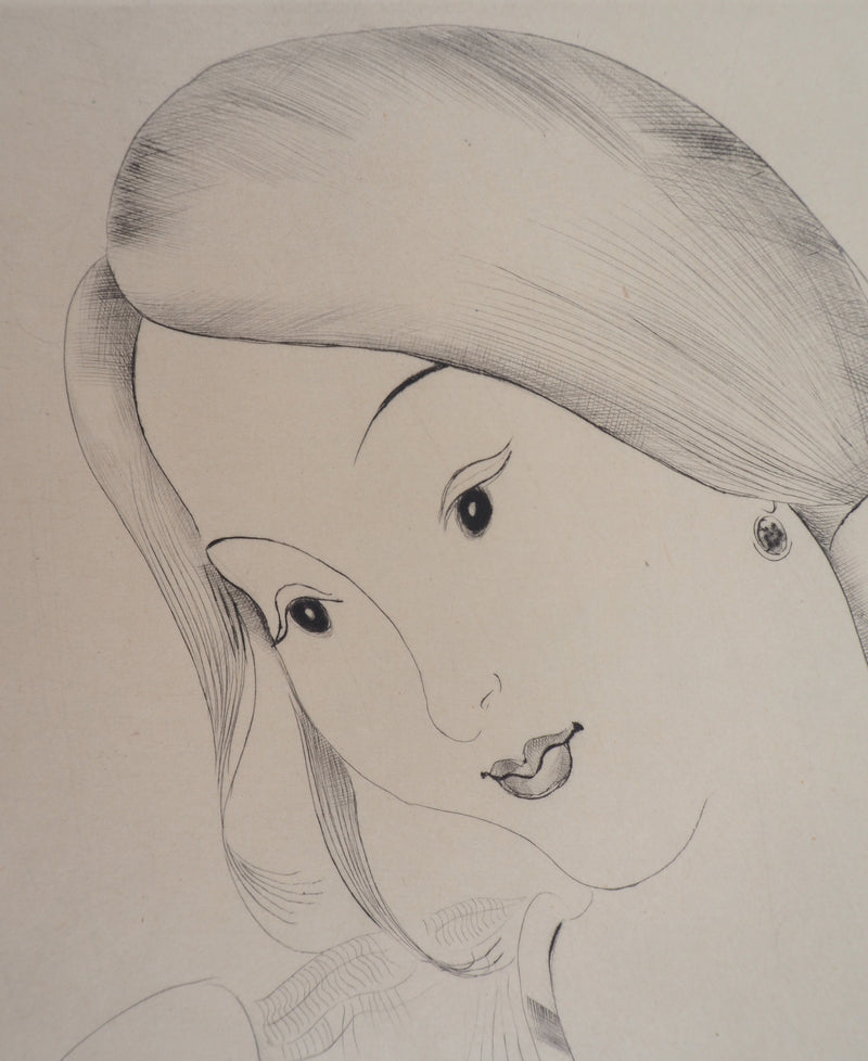 Mily POSSOZ : Tête de fillette, Gravure originale signée