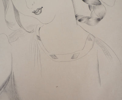 Mily POSSOZ : Tête de fillette, Gravure originale signée