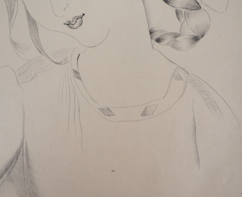 Mily POSSOZ : Tête de fillette, Gravure originale signée