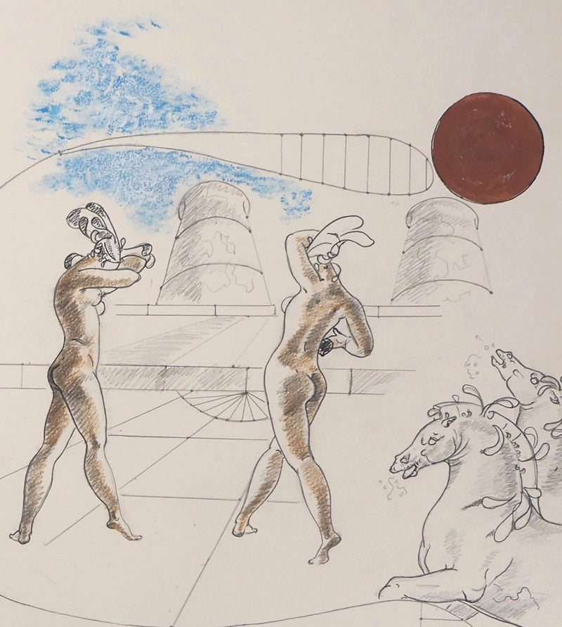 BT Maria MORGAN, SNELL: Der Mann und der Löwe, Original signierte Lithographie
