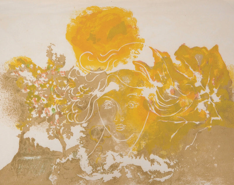 D. LAVOYU : Les femmes nues et les chevaux, Lithographie originale signée