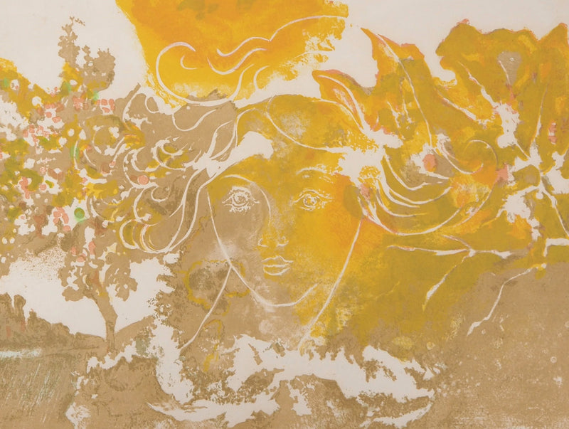 D. LAVOYU : Les femmes nues et les chevaux, Lithographie originale signée
