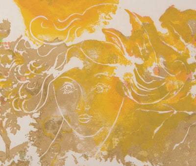 D. LAVOYU : Les femmes nues et les chevaux, Lithographie originale signée