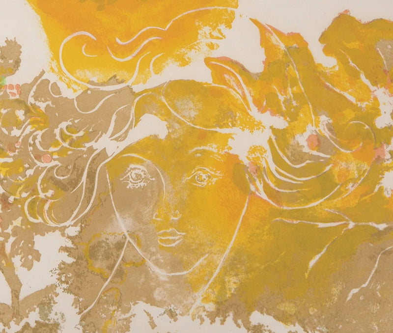 D. LAVOYU : Les femmes nues et les chevaux, Lithographie originale signée