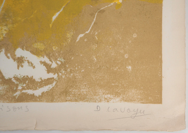 D. LAVOYU : Les femmes nues et les chevaux, Lithographie originale signée