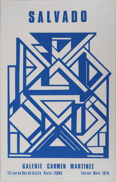Jacinto SALVADO : Structure bleue, Affiche en lithographie