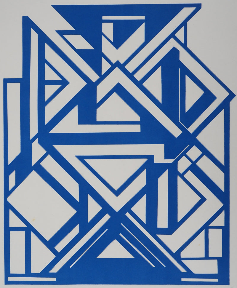 Jacinto SALVADO : Structure bleue, Affiche en lithographie