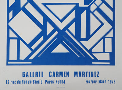 Jacinto SALVADO : Structure bleue, Affiche en lithographie