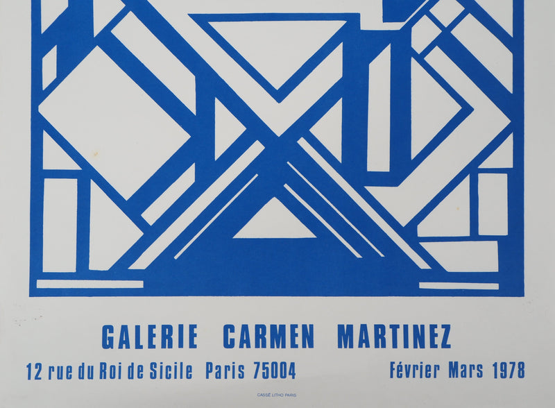 Jacinto SALVADO : Structure bleue, Affiche en lithographie