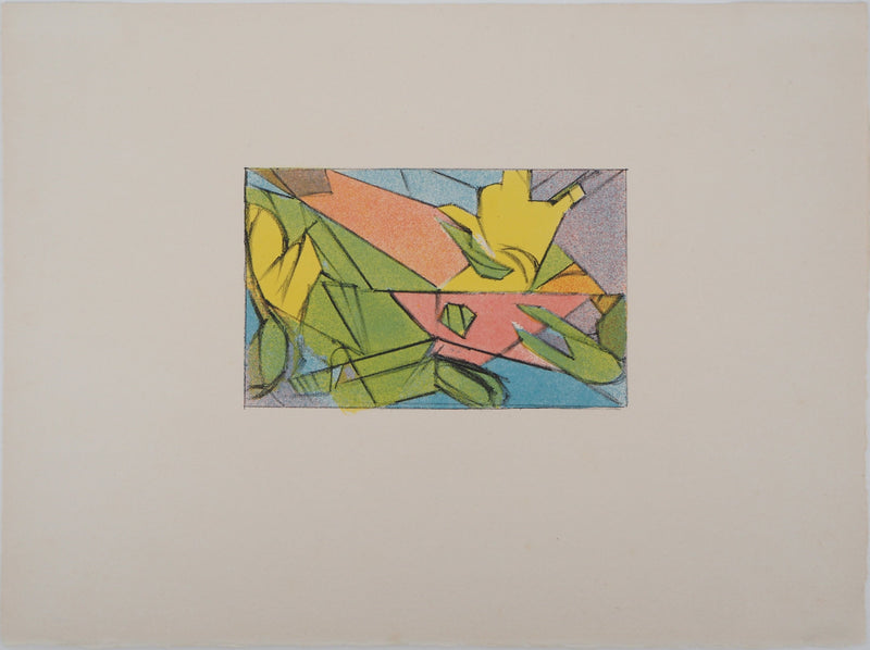 Jacques VILLON : Composition cubiste, Lithographie