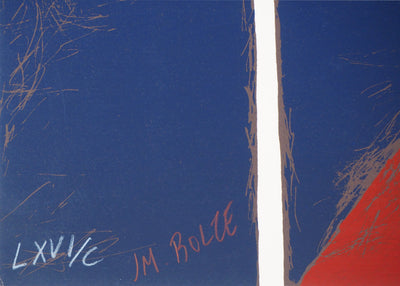 Jean-Marc BOLZE : Composition rouge et bleu, Sérigraphie originale signée