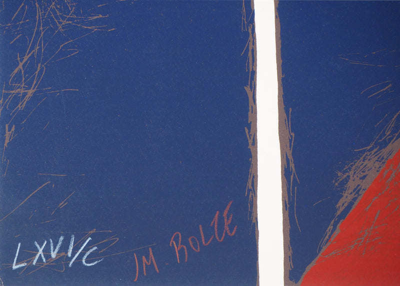 Jean-Marc BOLZE : Composition rouge et bleu, Sérigraphie originale signée