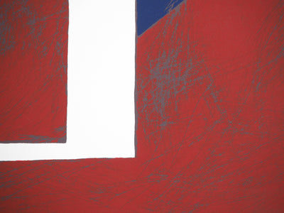 Jean-Marc BOLZE : Composition rouge et bleu, Sérigraphie originale signée