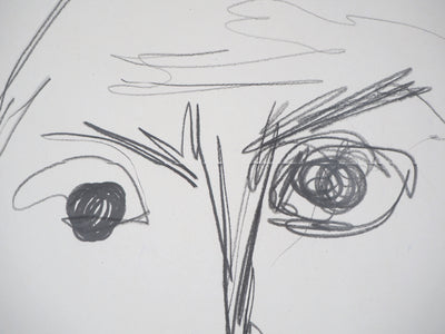 Emile GILIOLI : Visage masculin, Dessin original signé