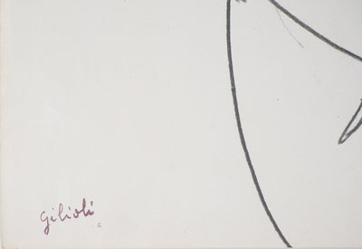Emile GILIOLI : Visage masculin, Dessin original signé