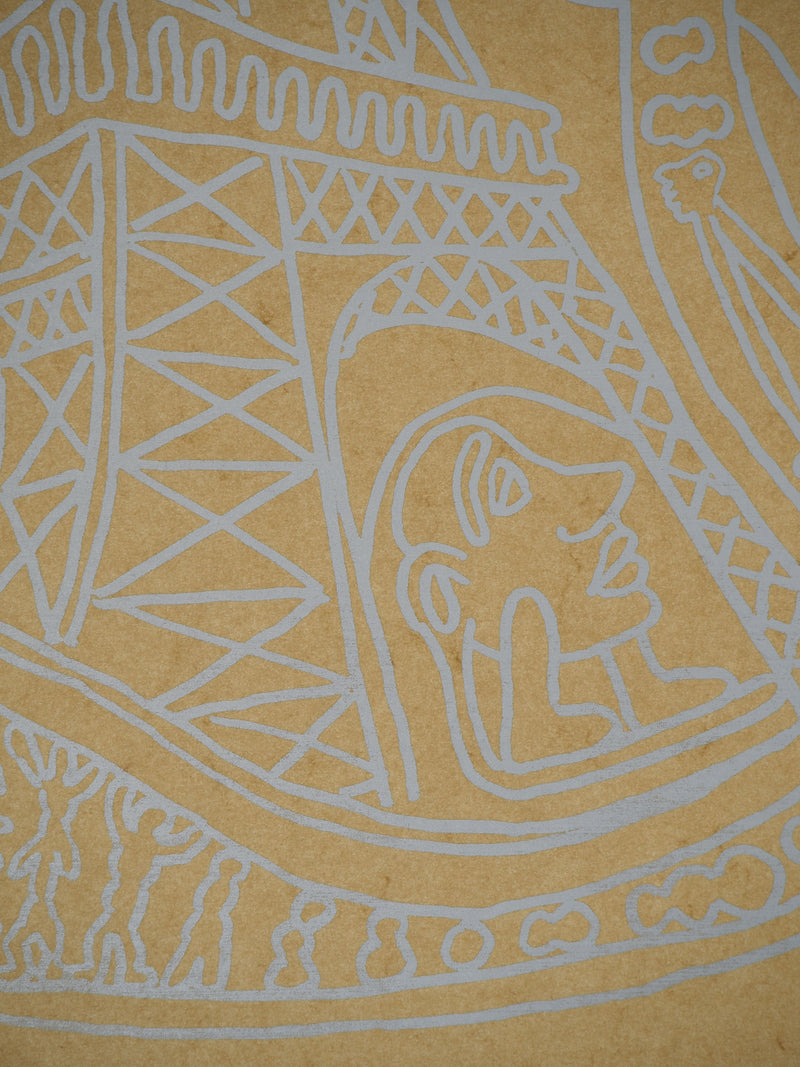 Yvon TAILLANDIER : Paris, La Tour Eiffel en argenté sur crème, Sérigraphie originale signée