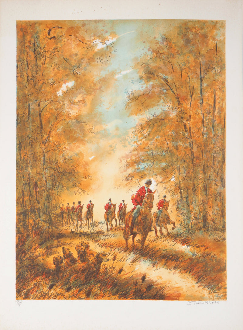 Théophile Alexandre STEINLEN : Départ de chasse, Lithographie originale signée