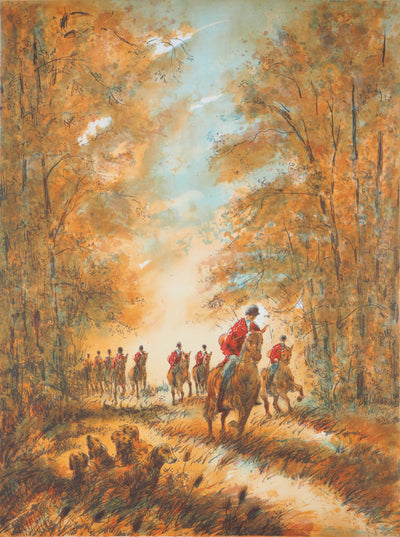 Théophile Alexandre STEINLEN : Départ de chasse, Lithographie originale signée