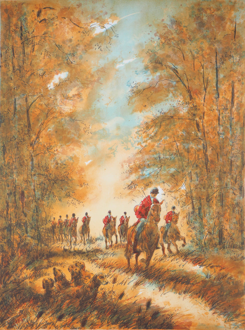 Théophile Alexandre STEINLEN : Départ de chasse, Lithographie originale signée