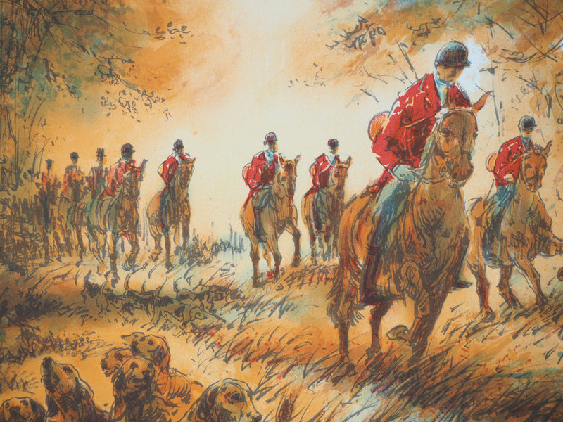 Théophile Alexandre STEINLEN : Départ de chasse, Lithographie originale signée