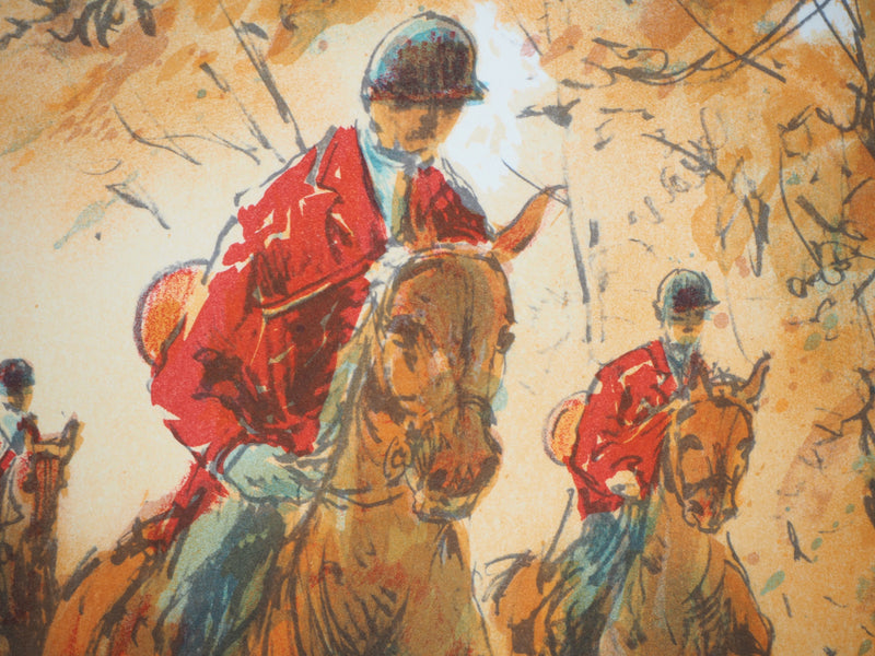 Théophile Alexandre STEINLEN : Départ de chasse, Lithographie originale signée