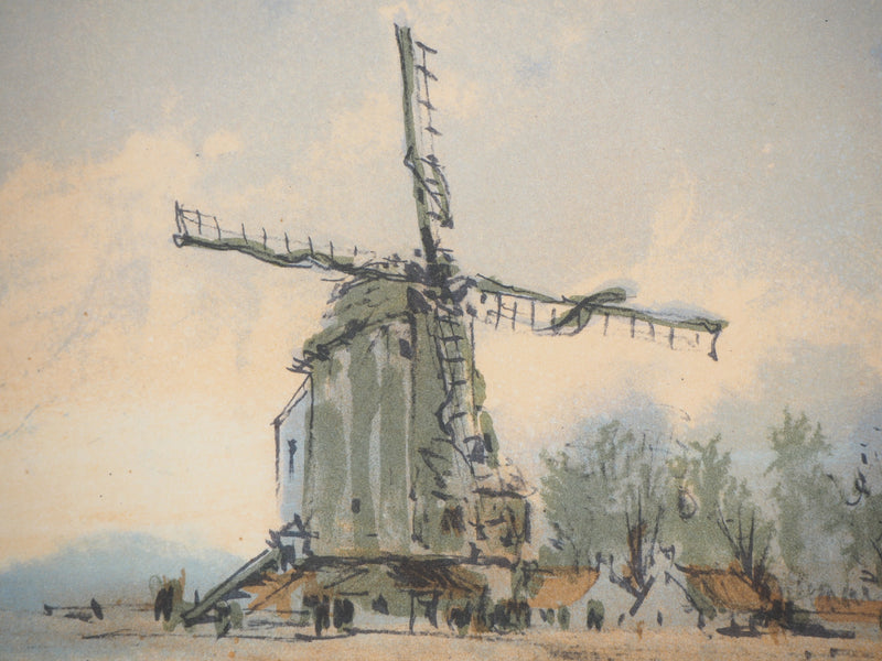 Théophile Alexandre STEINLEN : Fauconnier près du moulin, Lithographie originale signée