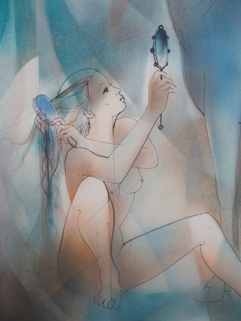 Jean-Baptiste VALADIE : Jeune femme et étalon blanc, Aquarelle originale (photo de détail 6) - Crédit photo : Galerie Art.Paris