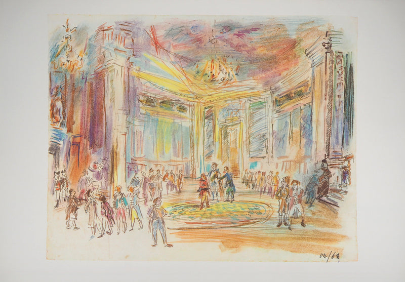 Oskar KOKOSCHKA : La salle du palais, photolithographie signée