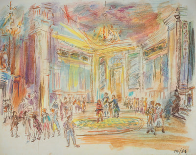 Oskar KOKOSCHKA : La salle du palais, photolithographie signée