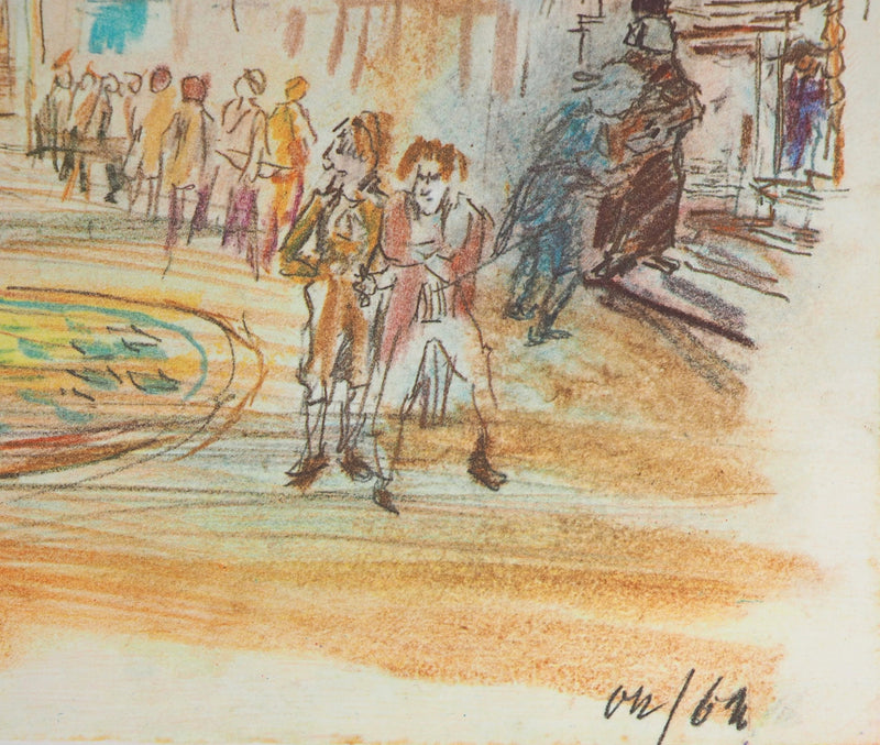 Oskar KOKOSCHKA : La salle du palais, photolithographie signée